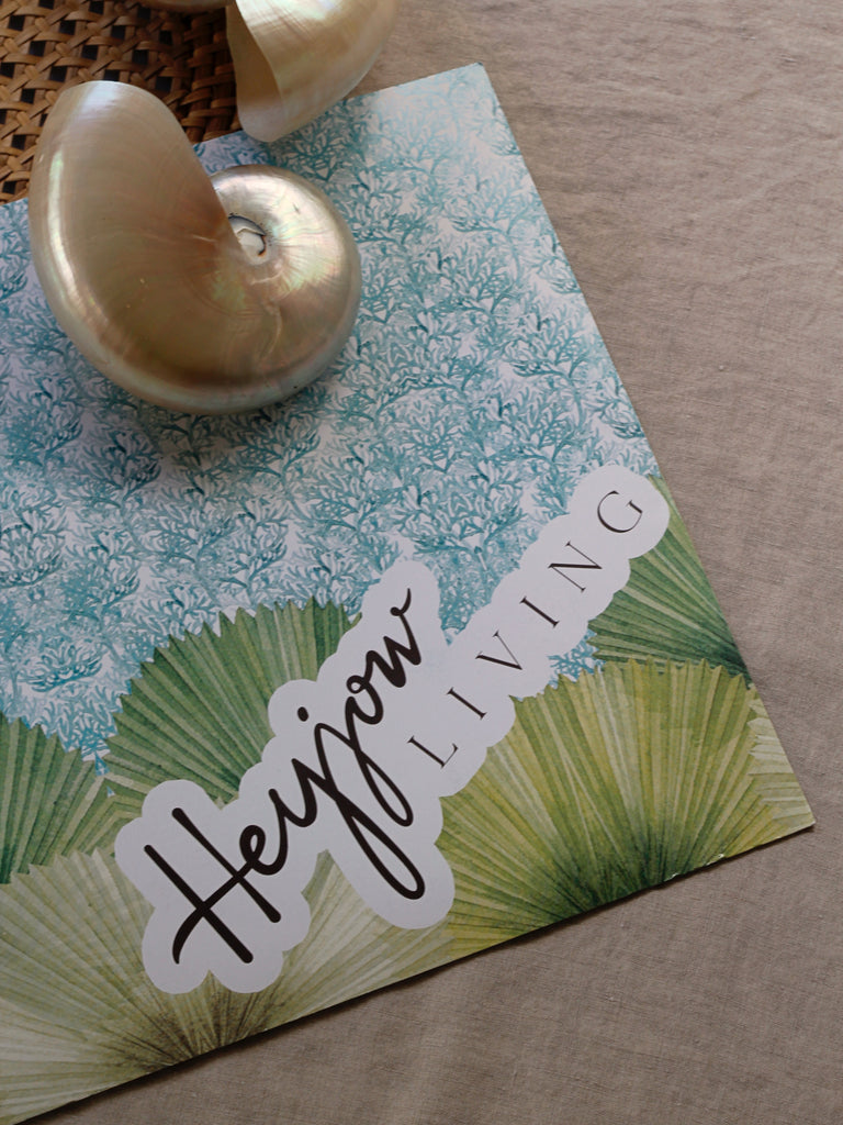 Heyjow Living - Anahaw and Coral Paper Placemat Set