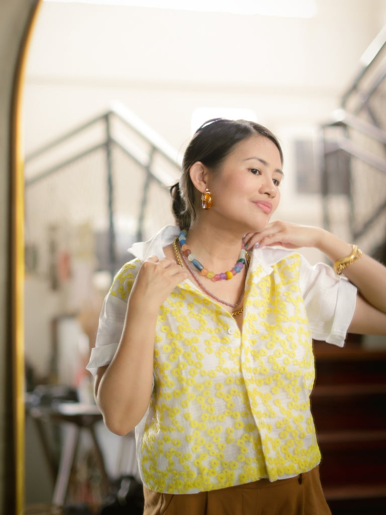 Holiday x 12 - Edie Earrings in Amber Resin