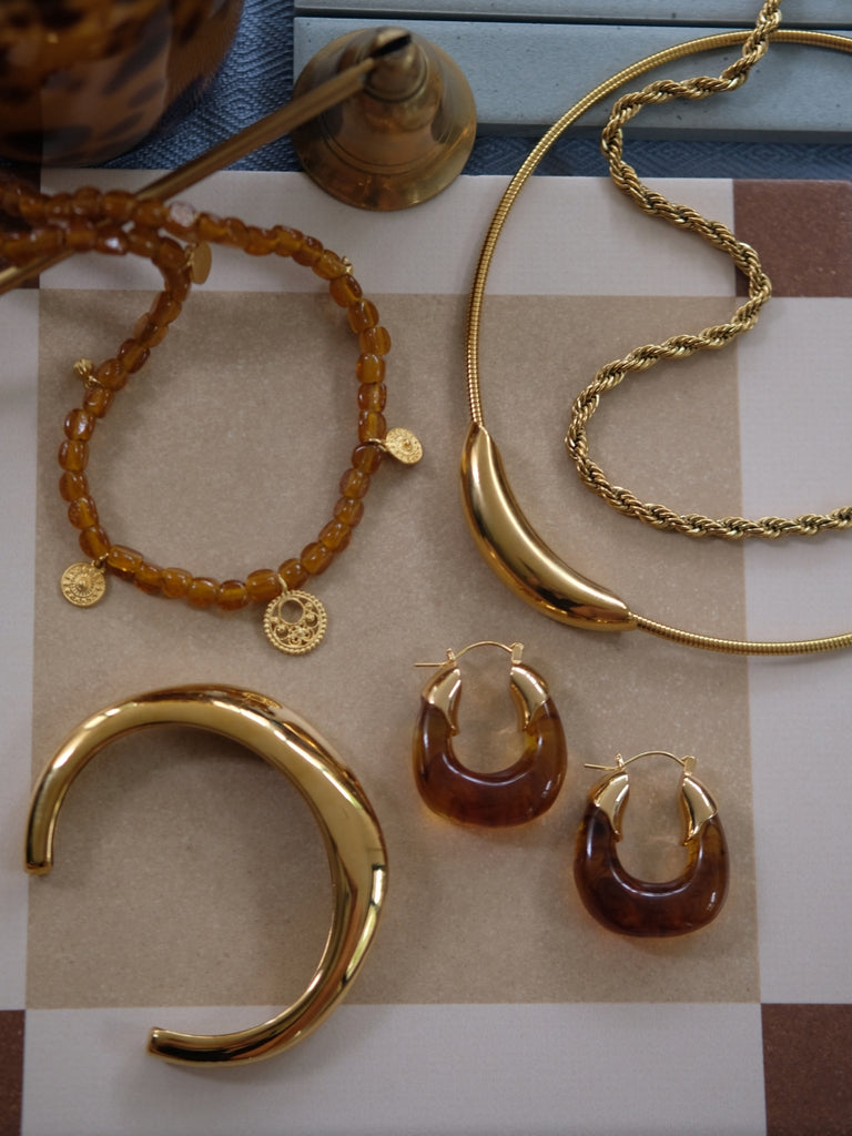 Holiday x 12 - Edie Earrings in Amber Resin