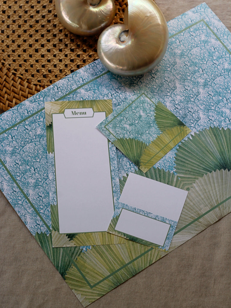 Heyjow Living - Anahaw and Coral Paper Placemat Set